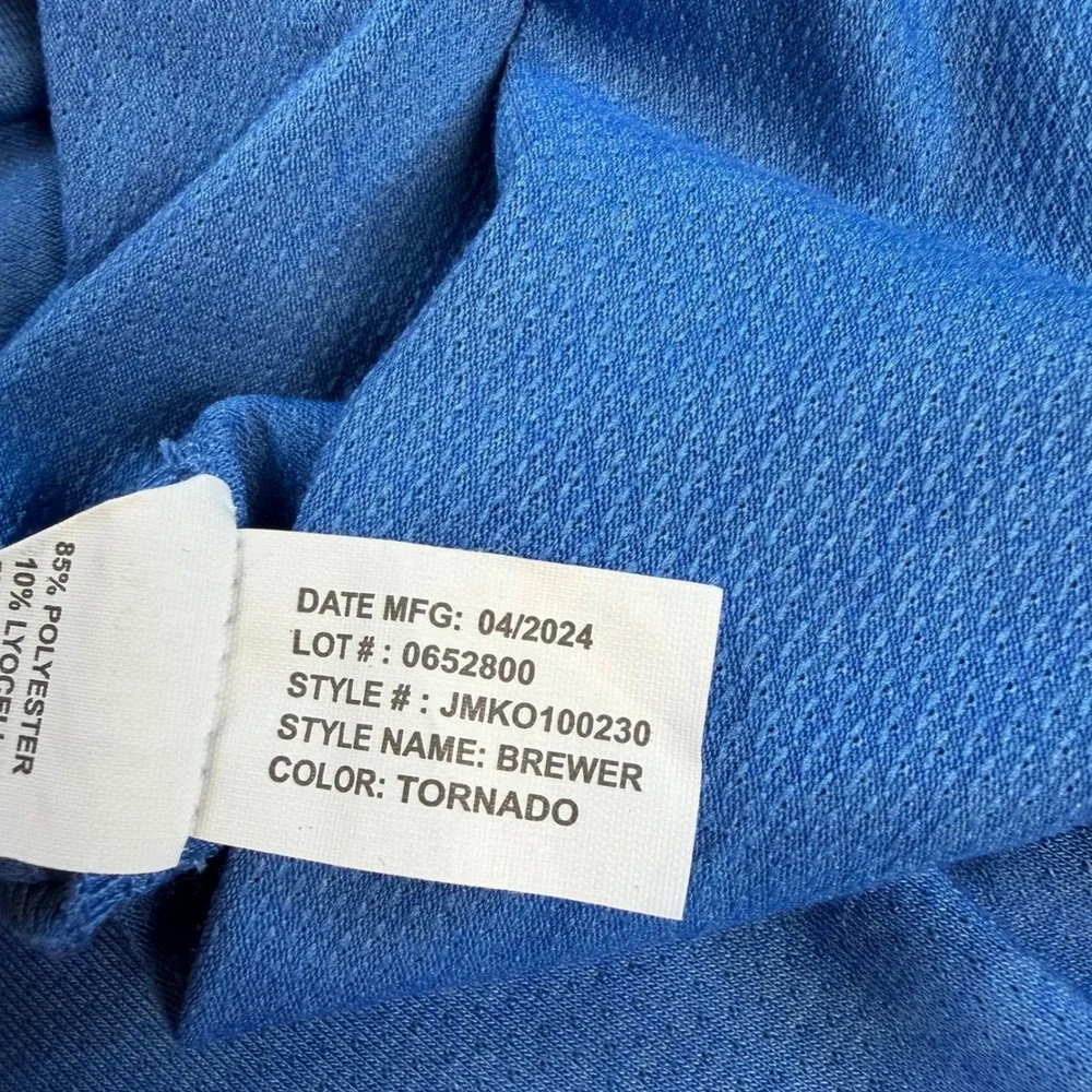 Johnnie-O Pullover‎ Mens Brewer 2XL Blue New Orleans Super Bowl LIX 1/4 Zip EUC
